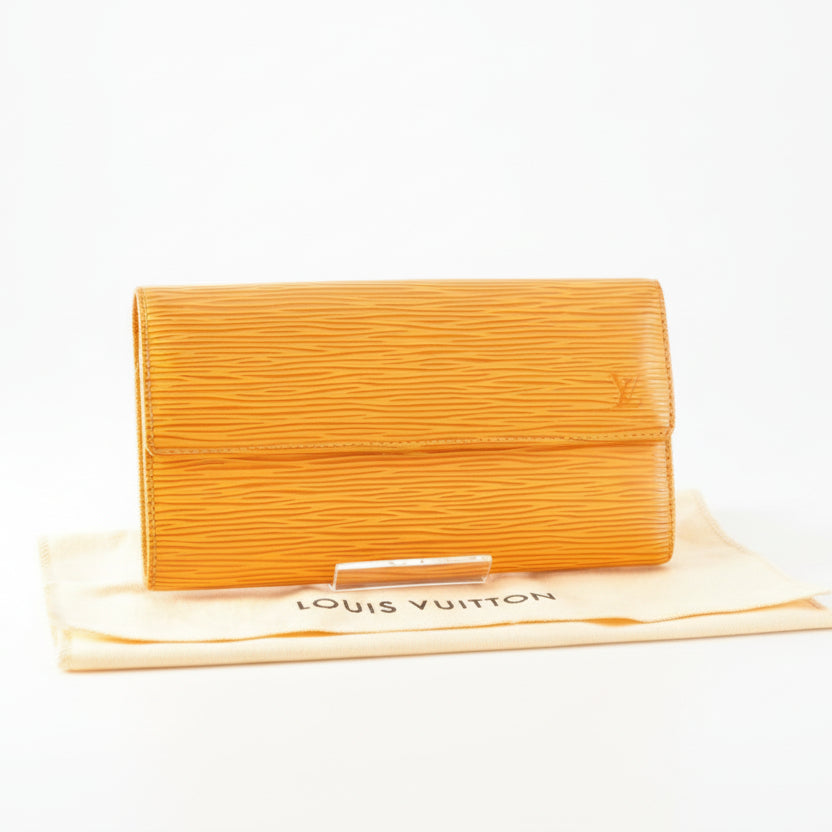 Louis Vuitton Epi Leather Long Wallet Yellow
