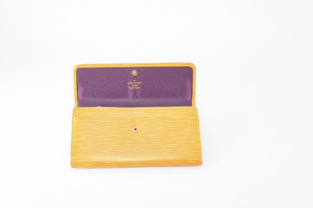 Louis Vuitton Epi Leather Long Wallet Yellow