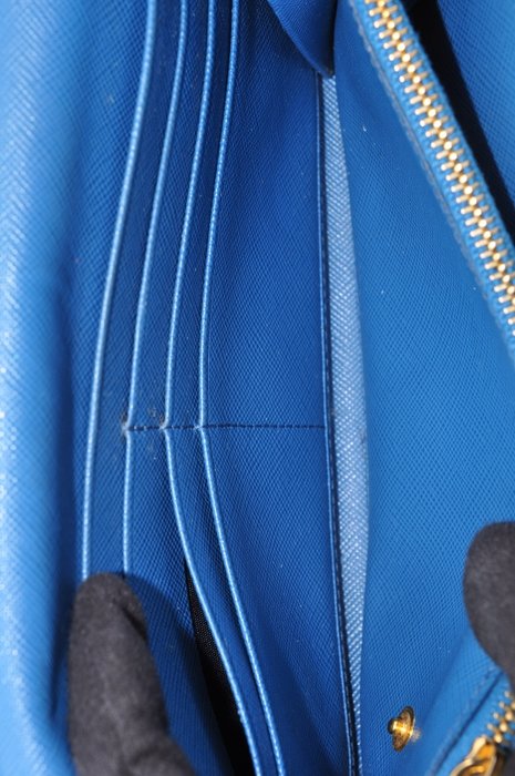 Prada Blue  Bow Continental Long Wallet
