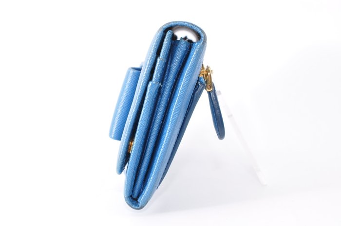 Prada Blue  Bow Continental Long Wallet