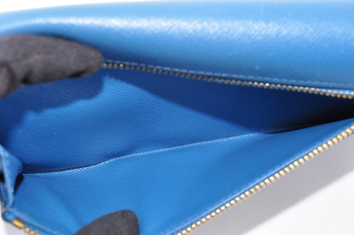Prada Blue  Bow Continental Long Wallet
