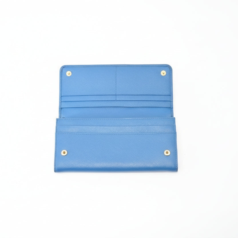 Prada Blue  Bow Continental Long Wallet
