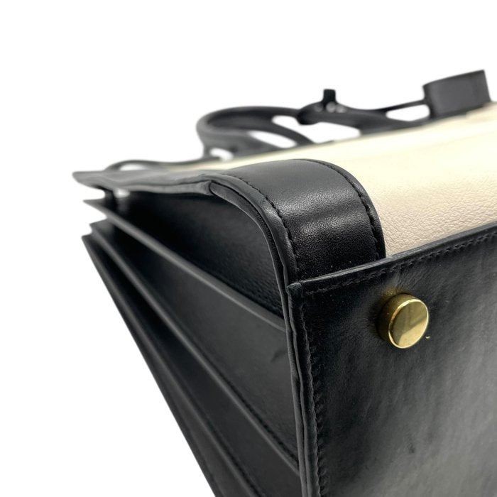 Yves Saint Laurent Sac de Jour Ivory Black Structured Tote