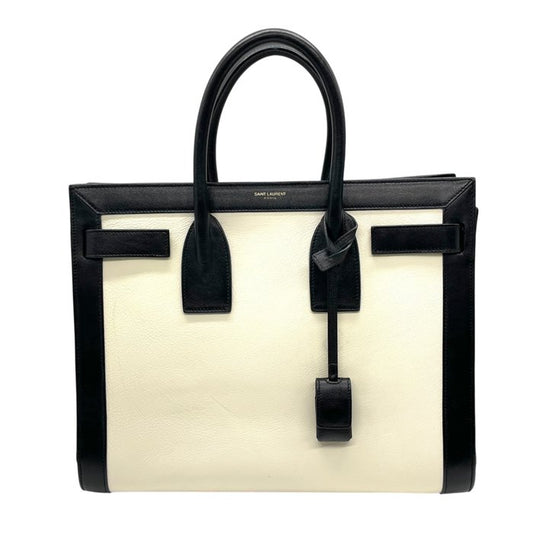 Sac de Jour Yves Saint Laurent en ivoire et noir structuré