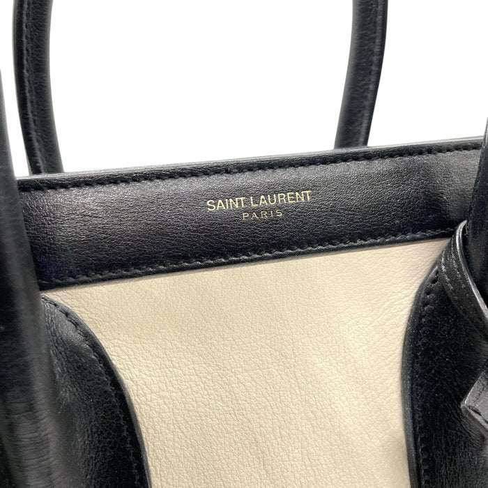 Yves Saint Laurent Sac de Jour Ivory Black Structured Tote