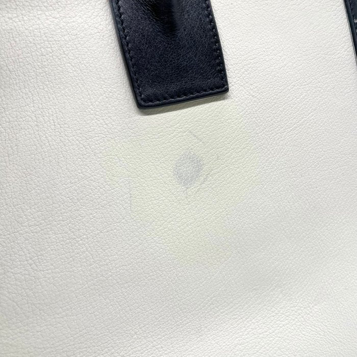 Yves Saint Laurent Sac de Jour Ivory Black Structured Tote