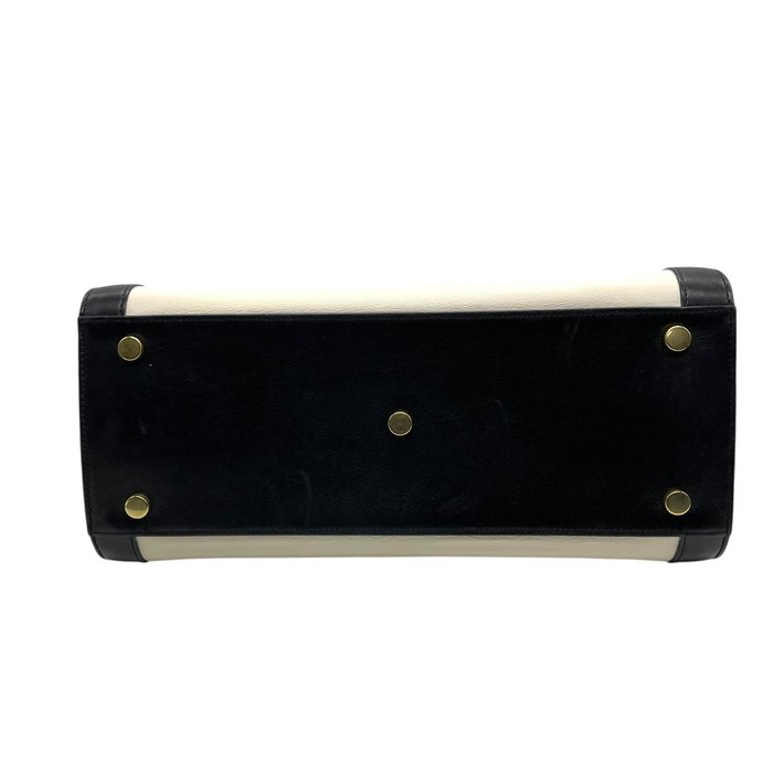 Yves Saint Laurent Sac de Jour Ivory Black Structured Tote