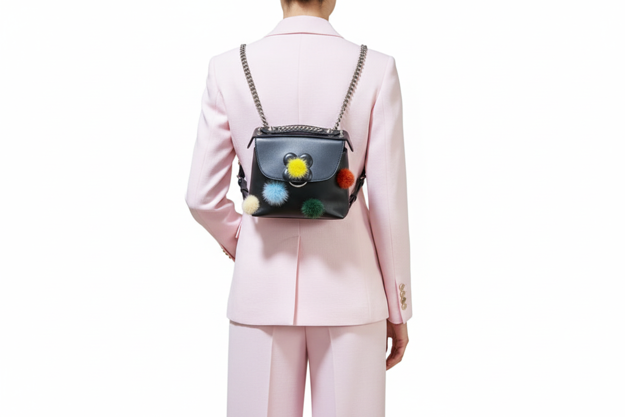 Fendi Back to School Mini Pom Pom 2-way bag