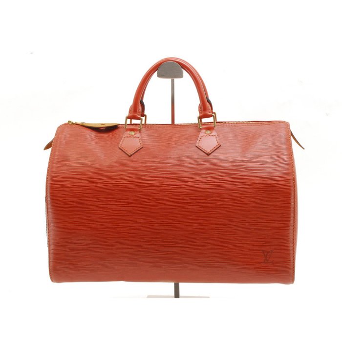 Sac à main Boston Louis Vuitton Speedy 35 en cuir Epi orange