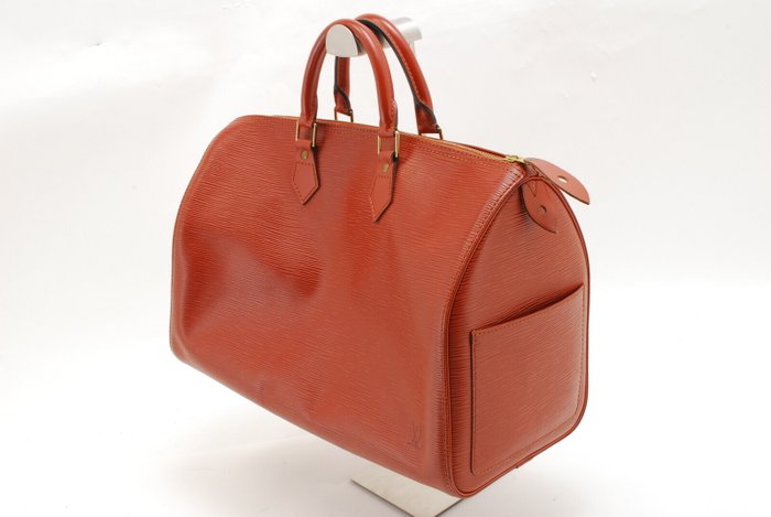 Sac à main Boston Louis Vuitton Speedy 35 en cuir Epi orange