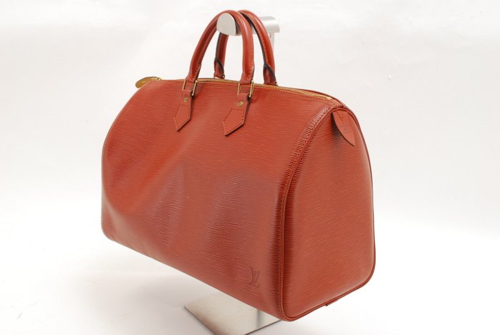 Sac à main Boston Louis Vuitton Speedy 35 en cuir Epi orange
