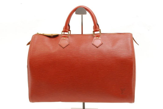 Louis Vuitton Speedy 35 Epi Leather Orange Boston Handbag