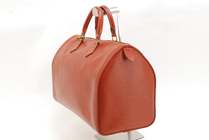Sac à main Boston Louis Vuitton Speedy 35 en cuir Epi orange