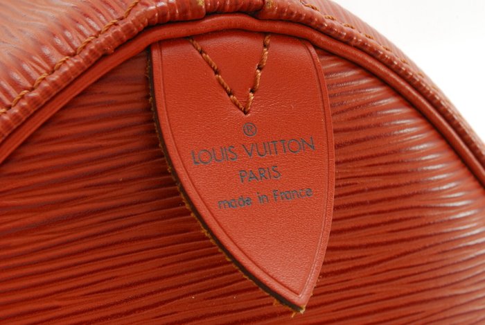 Sac à main Boston Louis Vuitton Speedy 35 en cuir Epi orange