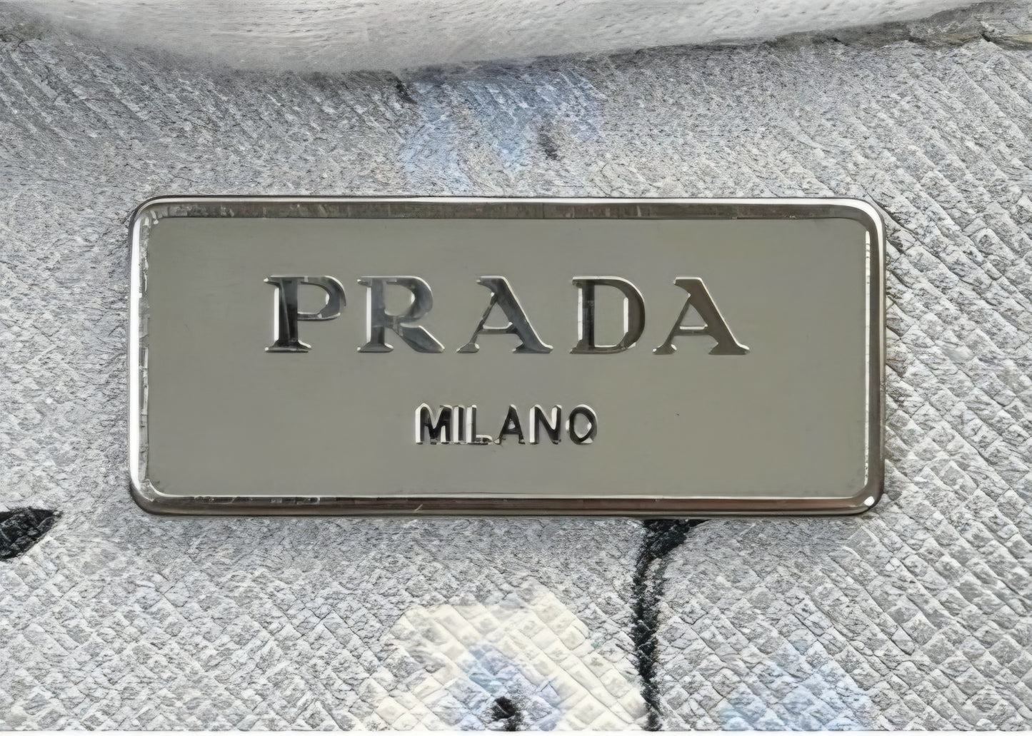 Prada Galleria Grey Saffiano Leather Floral Print Tote 2 Way Shoulder Bag