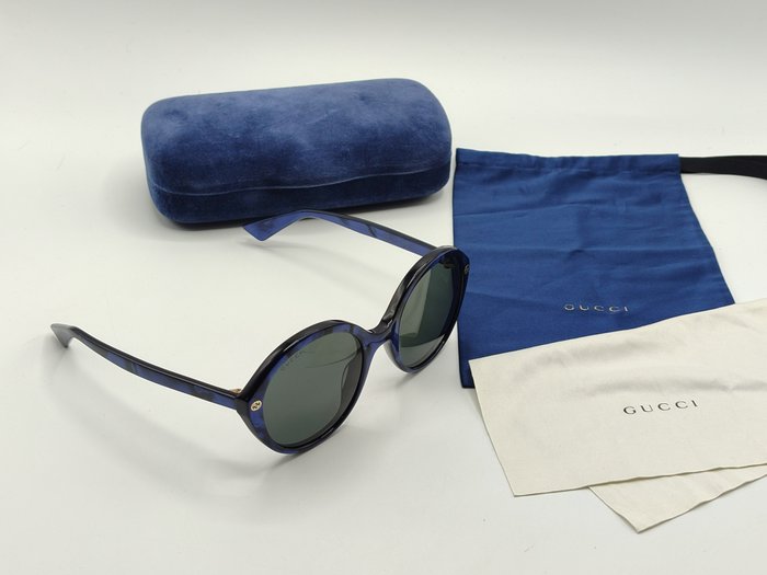 Gucci GG0023S  Blue Gold Bee Motif Gradient lens Sunglasses