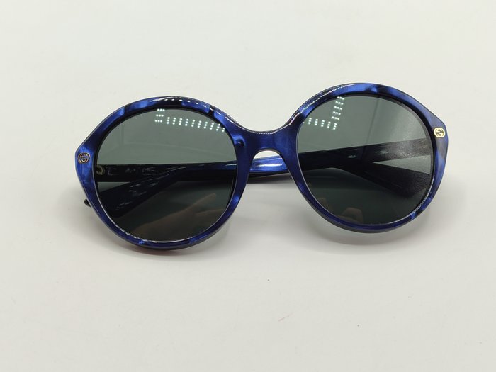 Gucci GG0023S  Blue Gold Bee Motif Gradient lens Sunglasses