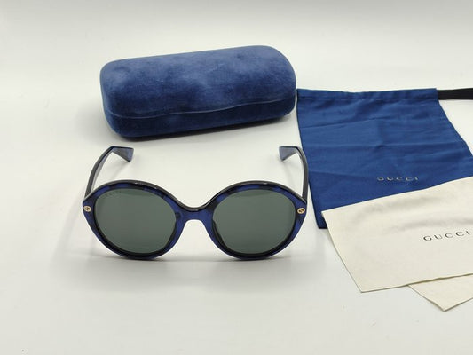 Gucci GG0023S  Blue Gold Bee Motif Gradient lens Sunglasses