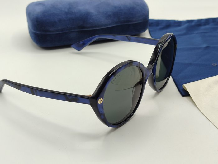 Gucci GG0023S  Blue Gold Bee Motif Gradient lens Sunglasses