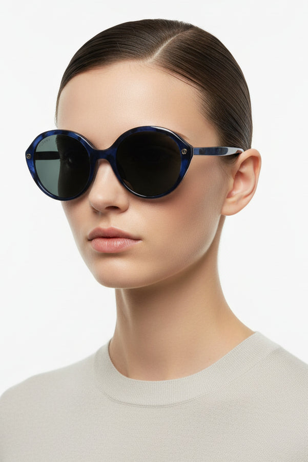 Gucci GG0023S  Blue Gold Bee Motif Gradient lens Sunglasses