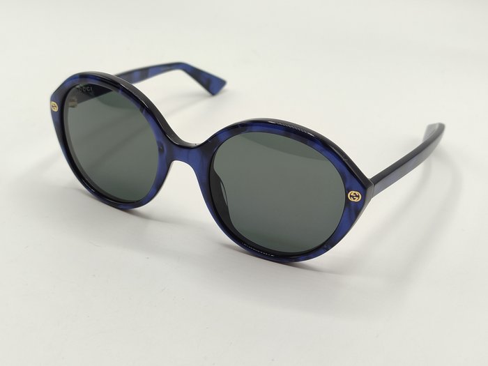 Gucci GG0023S  Blue Gold Bee Motif Gradient lens Sunglasses