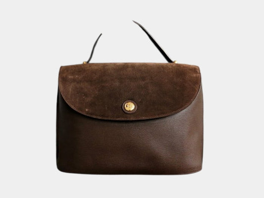 Sac à main Fendi en daim et cuir marron - bandoulière classique