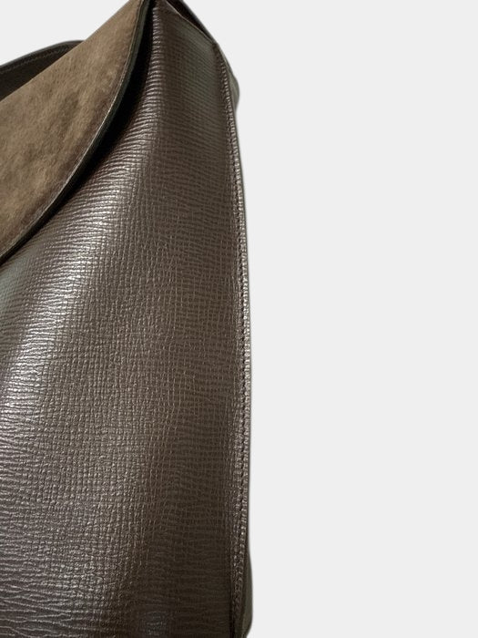 Fendi Suede Leather Handbag Brown  Hardware Classic Shoulder bag
