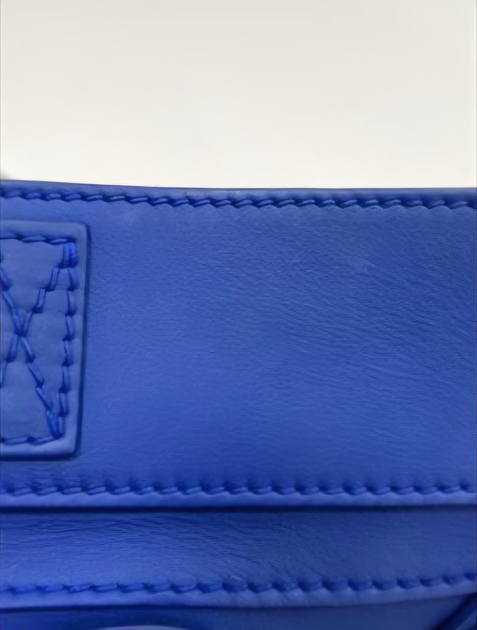 Celine Mini Luggage Tote Blue Leather  Bag Iconic Phantom Style