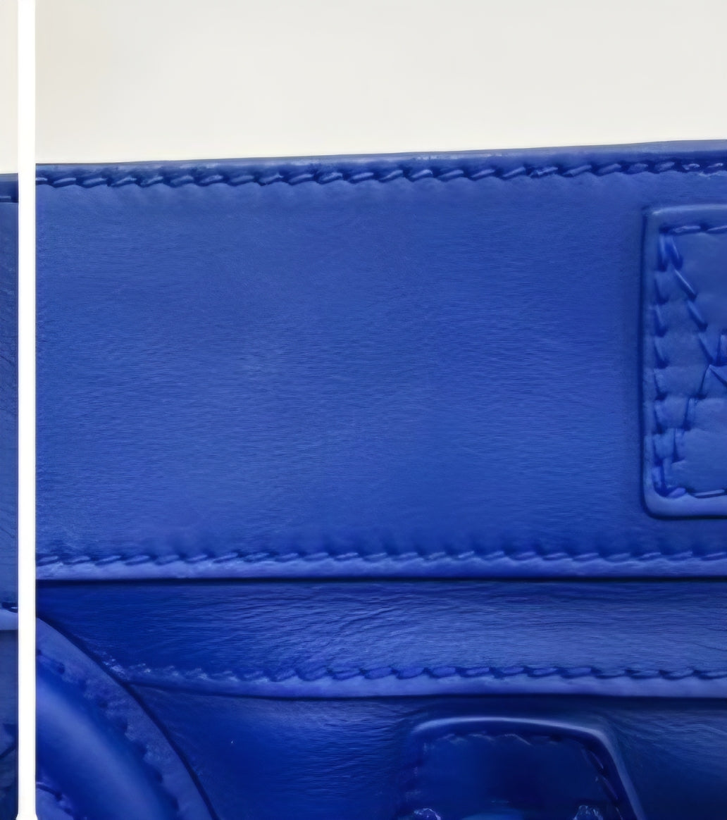 Celine Mini Luggage Tote Blue Leather  Bag Iconic Phantom Style