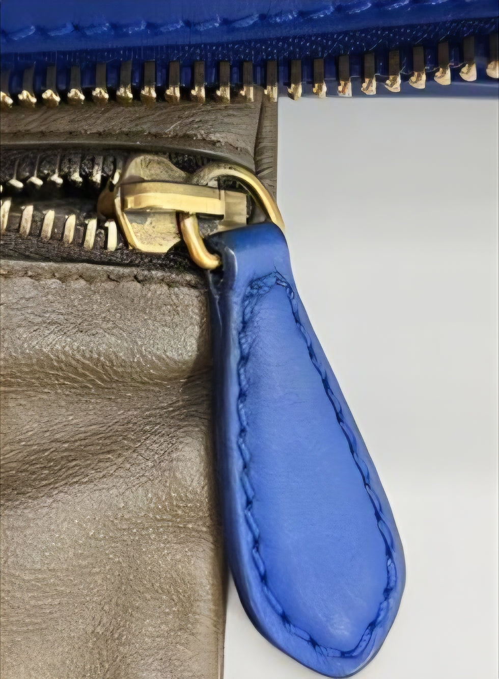 Celine Mini Luggage Tote Blue Leather  Bag Iconic Phantom Style