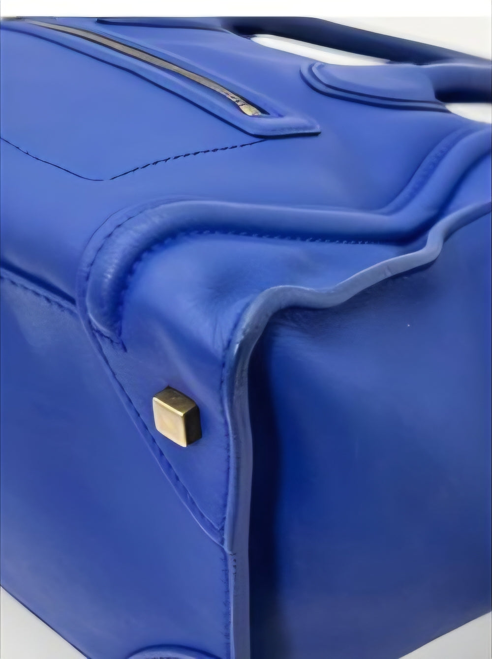 Celine Mini Luggage Tote Blue Leather  Bag Iconic Phantom Style