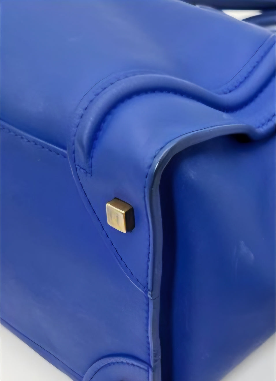 Celine Mini Luggage Tote Blue Leather  Bag Iconic Phantom Style