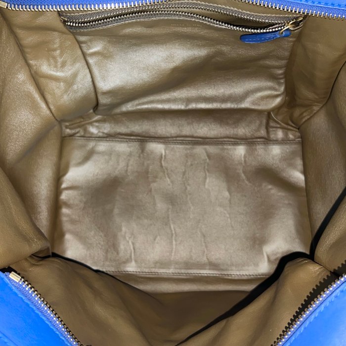 Celine Mini Luggage Tote Blue Leather  Bag Iconic Phantom Style