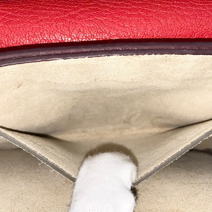Sac bandoulière Chloé Drew en cuir rouge