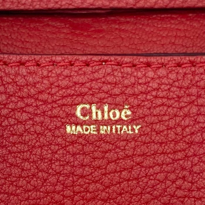 Sac bandoulière Chloé Drew en cuir rouge