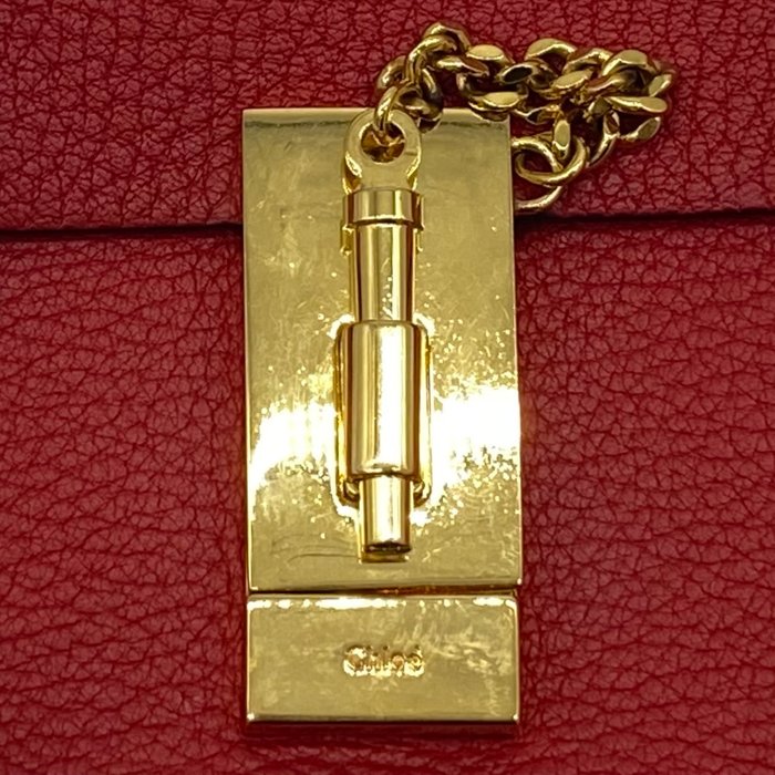 Sac bandoulière Chloé Drew en cuir rouge