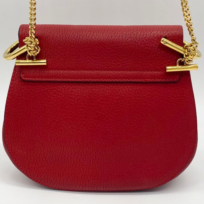 Sac bandoulière Chloé Drew en cuir rouge