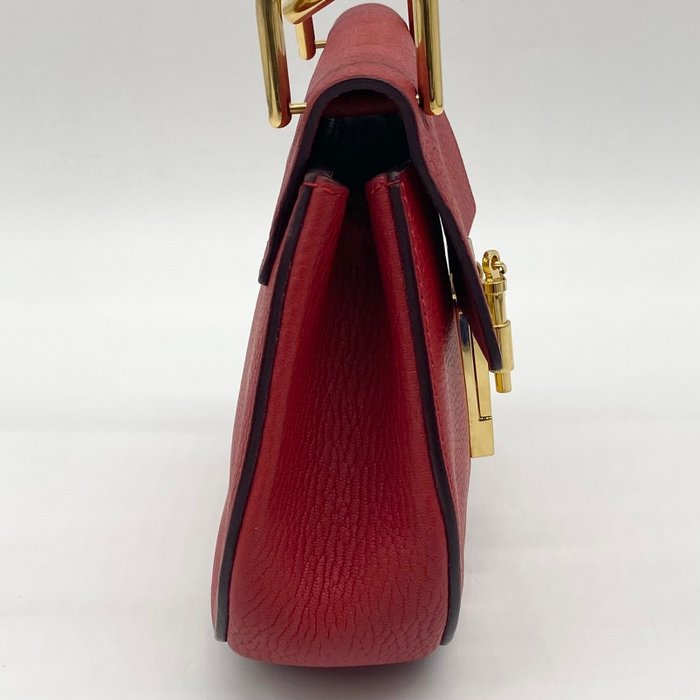 Sac bandoulière Chloé Drew en cuir rouge