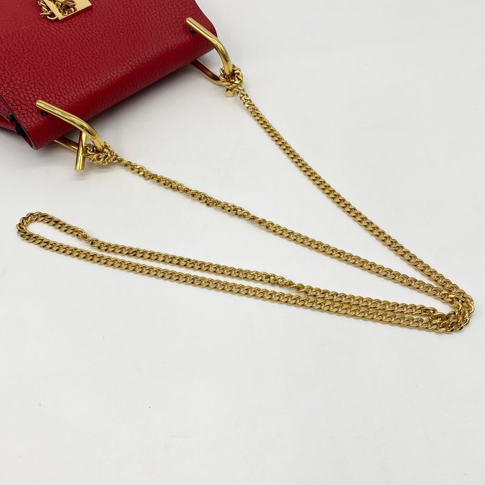 Sac bandoulière Chloé Drew en cuir rouge