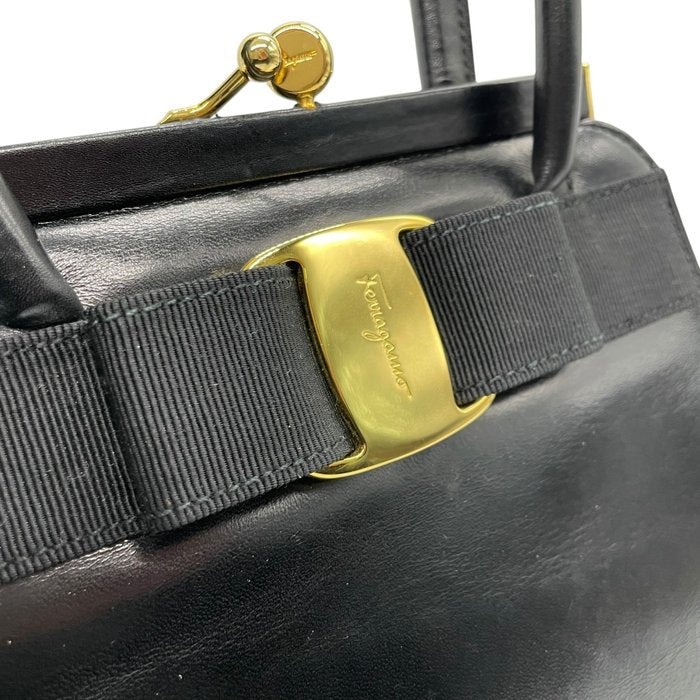 Ferragamo Vera Bow Top Handle Evening Bag with Crossbody strap