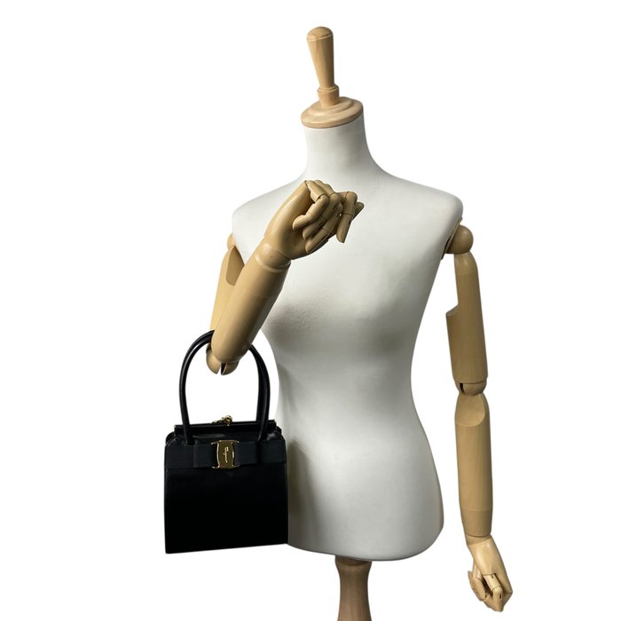 Ferragamo Vera Bow Top Handle Evening Bag with Crossbody strap