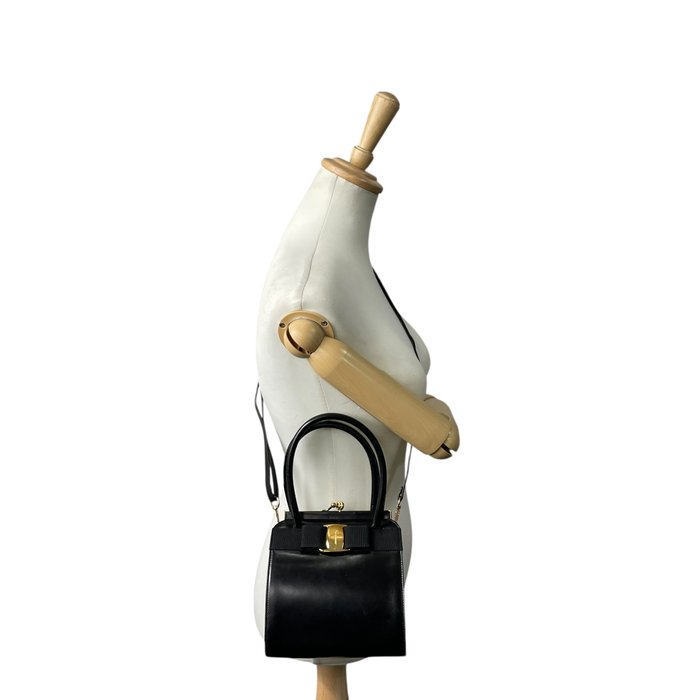 Ferragamo Vera Bow Top Handle Evening Bag with Crossbody strap