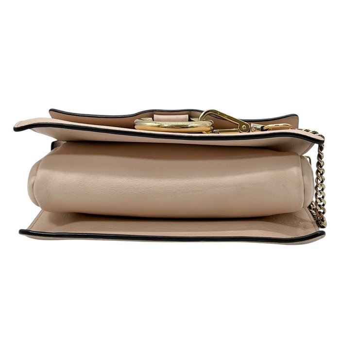 Chloe Faye Pink Suede Leather Gold Chain Crossbody bag