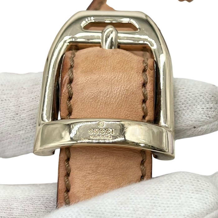 Sac à main Gucci Horsebit Flora en toile beige