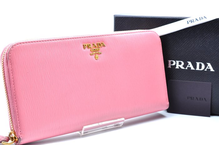 Prada Zip Around Pink Long Wallet