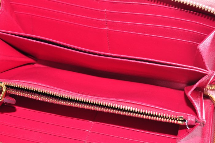 Prada Zip Around Pink Long Wallet