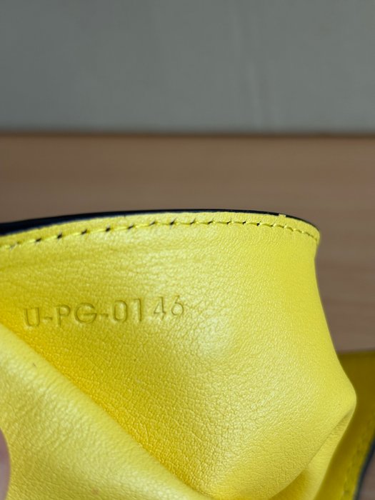 Celine Tri Fold Wallet Black and Yellow Leather Compact Wallet