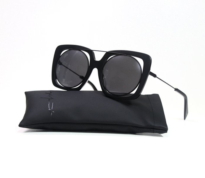 Yohji Yamamoto YY7009 Black Grey Mirrored Sunglasses