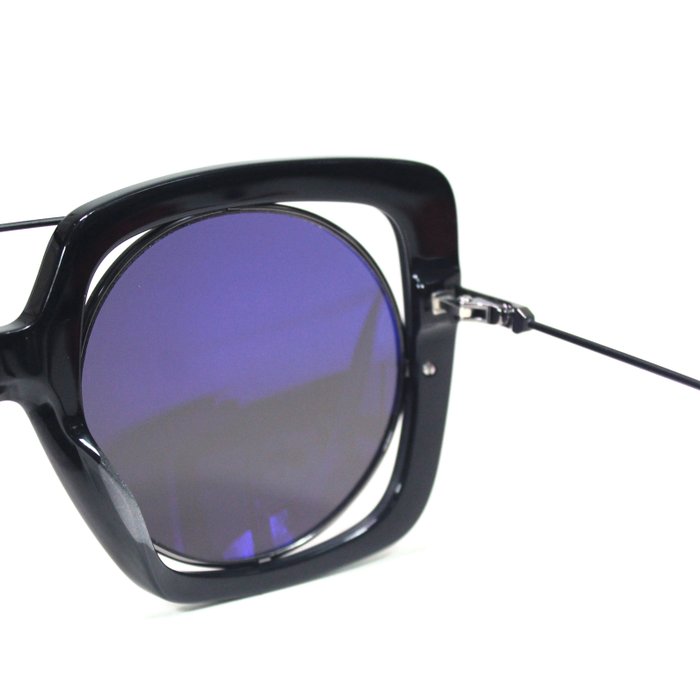 Yohji Yamamoto YY7009 Black Grey Mirrored Sunglasses