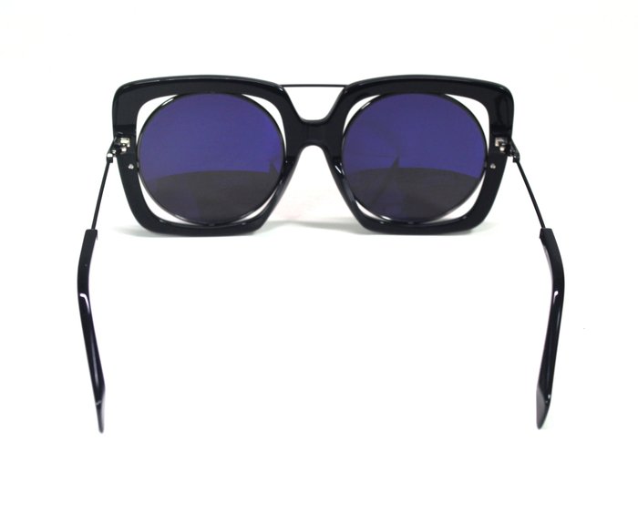 Yohji Yamamoto YY7009 Black Grey Mirrored Sunglasses
